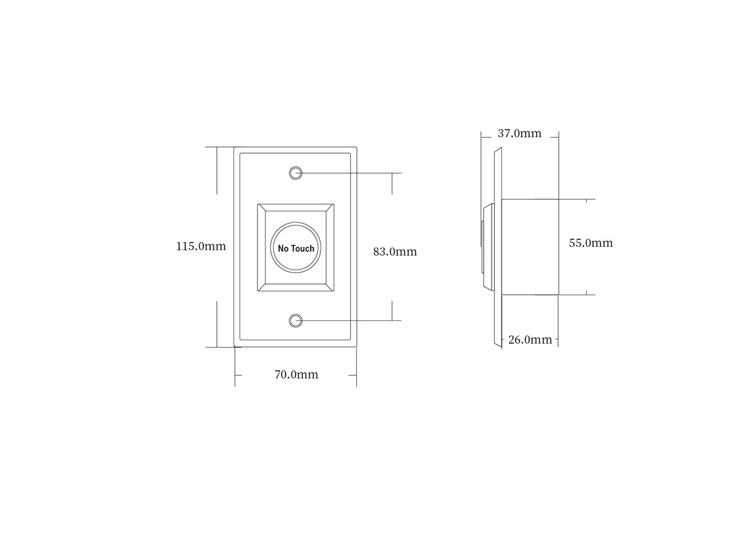 Classical TOUCHLESS Exit Button