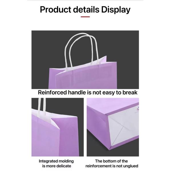 15x8x21cm Fluorescent Color Paper Shopping Bags With Logo