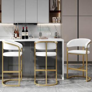 China Stainless Steel Frame Flannel Bar High Stools For Kitchen on sale