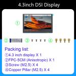 4.3 Inch Raspberry Pi Tft Display Module 800x480 MIPI Capacitive Touch Screen