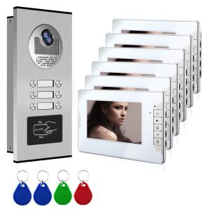 China 6 Family Smart Multi Apartment Video Door Phone 800x480 TFT Screen on sale