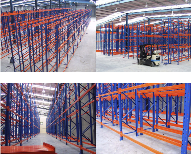 Easily Adjusted Or Relocated Double Deep Versatile Pallet Rack With Telescoping Forks