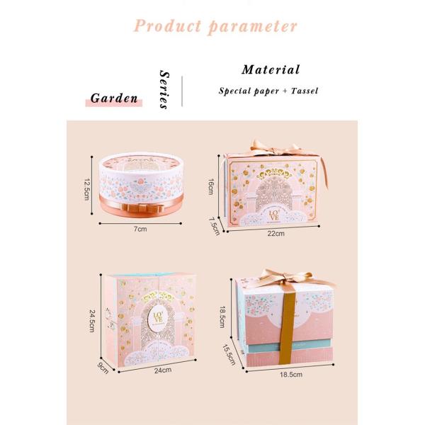 Pink gift box fairy design white cardboard birthday exquisite gift box packaging customizable box