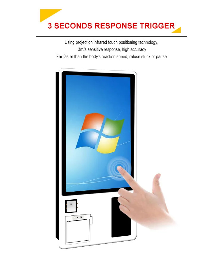 23.6 27 32 Inch Multifunction Automated Self Service Order And Payment Terminal