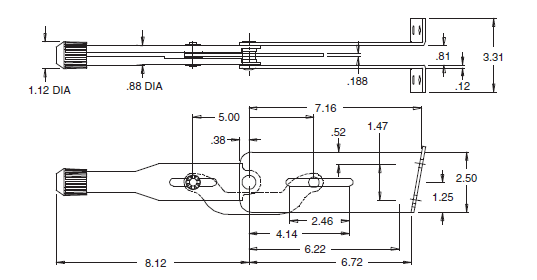 Over Center Locking Hand Control Lever Corrosion Resistant For Industrial Equipment
