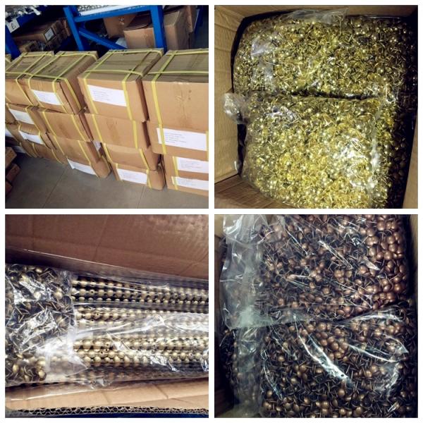 Round Dome Decorative Upholstery Nails Red Copper / Bronze For Sofa