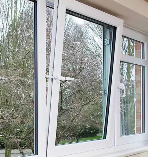 Quality White UPVC / PVC Tilt And Turn Window Double Glazed Glass Window With Mosquito Net for sale