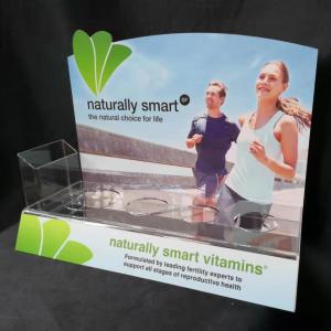 China 4 Bottles Vitamin Transparent Acrylic Countertop Display Racks on sale