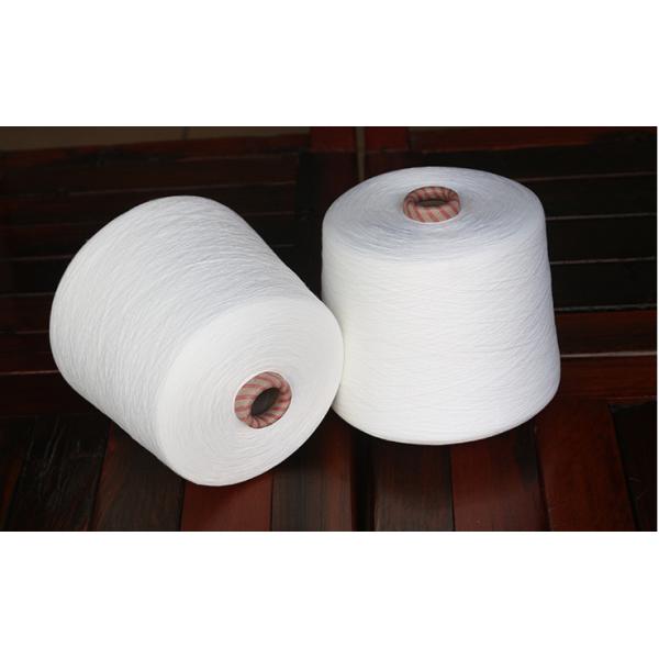 30 / 1 High Tenacity Spun Polyester Knitting Yarn Raw White 100% Virgin Polyester