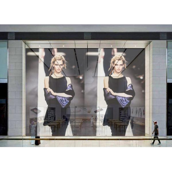 Wall Mounted Transparent Glass LED Display Indoor 256x128 Dots