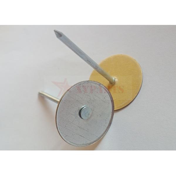 Galvanized Steel 2" Cup Head Pins With Paper Washer For Securing Insulation