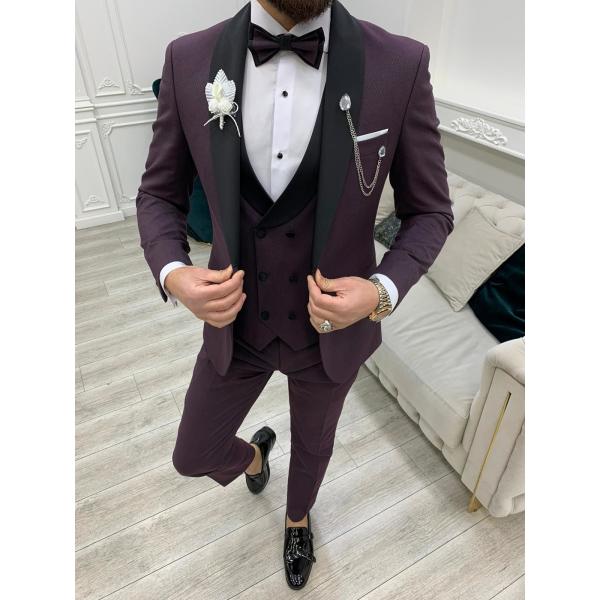 Wholesale Wedding Red Mens Tuxedo 65% Polyester 32% Viscose 3% Lycra from china suppliers