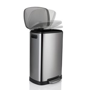 China 13 Gallon Fingerprint Proof Smart Trash Can With Foot Pedal on sale