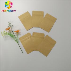 Reusable Kraft Paper Bags Three Side Heat Seal Packaging For Cosmetics Sample Packet