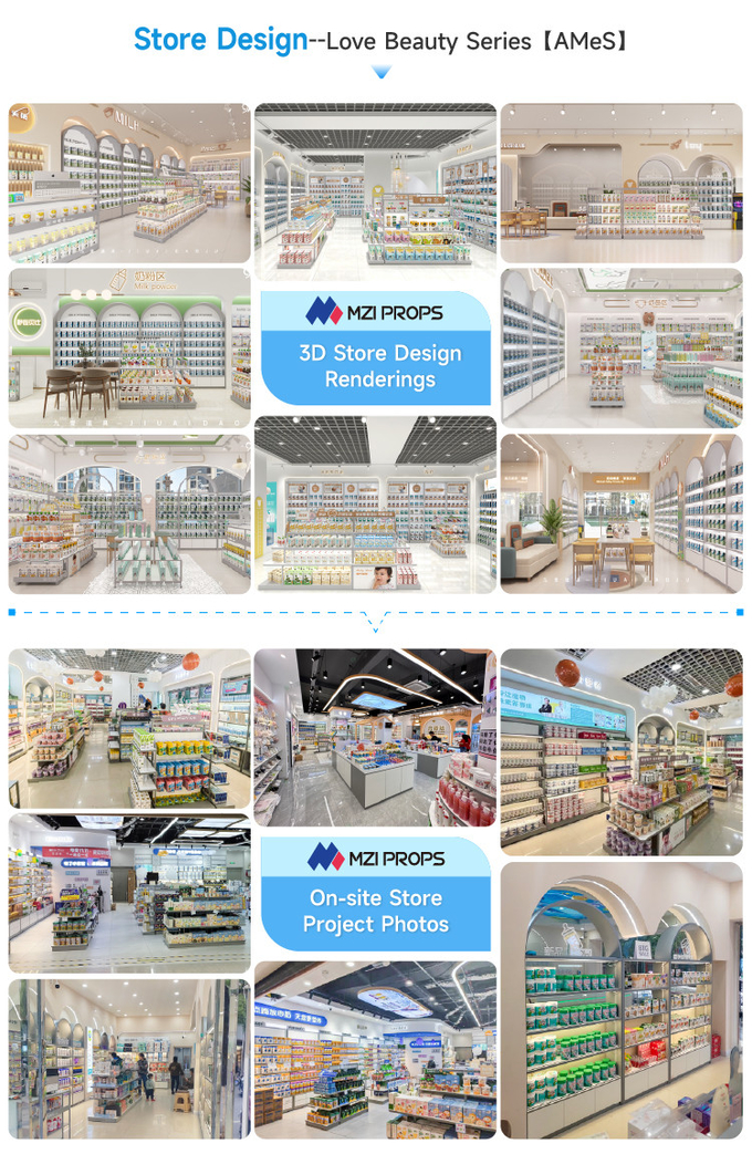 Multi-Tier Display Rack Customized Shop Cabinet for Maternity Store Showcase and Baby Shop Display Furniture