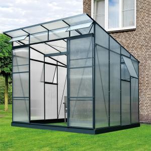 Wholesale 6x8ft aluminium profile silver green house with 4mm polycarboante for flower ,vegetables as garden greenhouse for sale from china suppliers