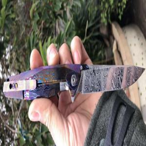 Wholesale Luxury punched Foldable Tactical Hunting Knife Damascus Knife Set from china suppliers