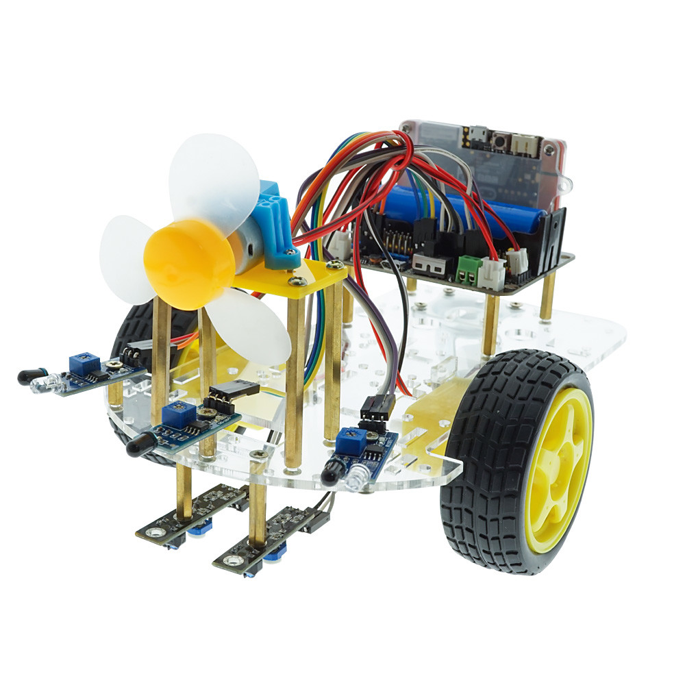 7V-12V Arduino Car Robot Kit Line Tracking Fire Fighting Infrared Remote Control
