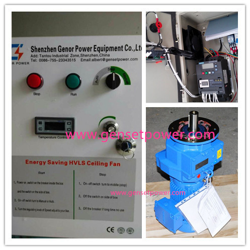 HVLS Energy Saving Large Industrial Ceiling Fan , 24 inch Workshop Ceiling Fans