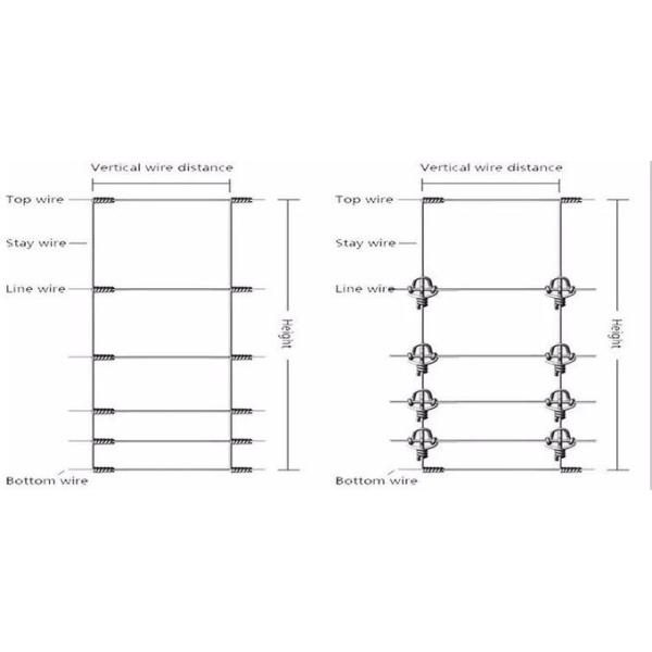 100g/M2 Zinc Coated Hinge Joint Fence , 1m High Galvanized Cattle Fence