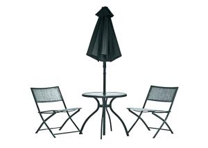 China Rustproof Patio Dining Sets With Umbrella , Folding Patio Set With Umbrella on sale