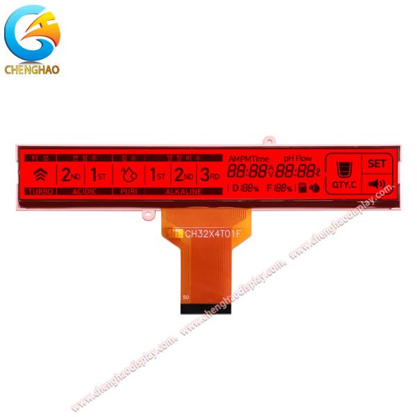 Transflective TN Monochrome LCD Display 4.8V Operating Voltage With Red