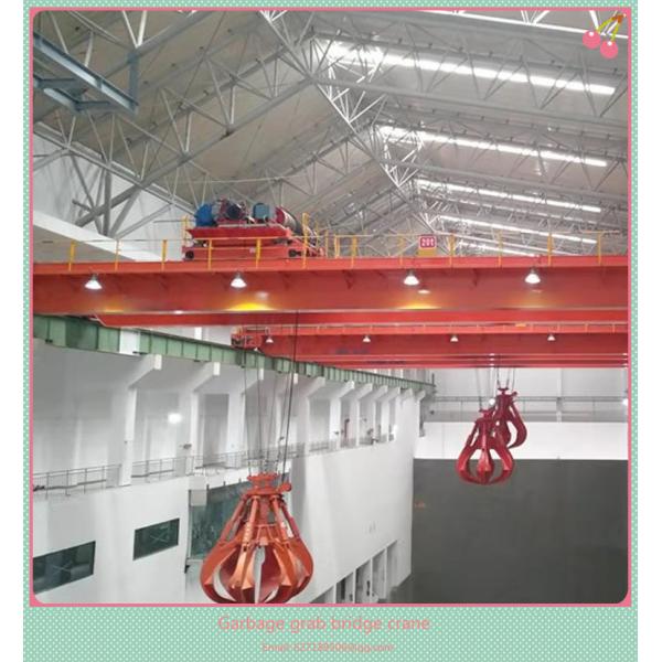 China's high quality and low price 30 ton garbage grab bridge double beam crane, power plant double beam crane, grab dou