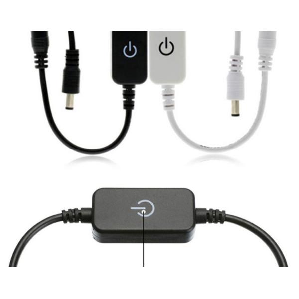 12v 24v Touch Controller Male to Female DC 5.5x2.1mm on off Dimmer Switch for LED Strip Lights