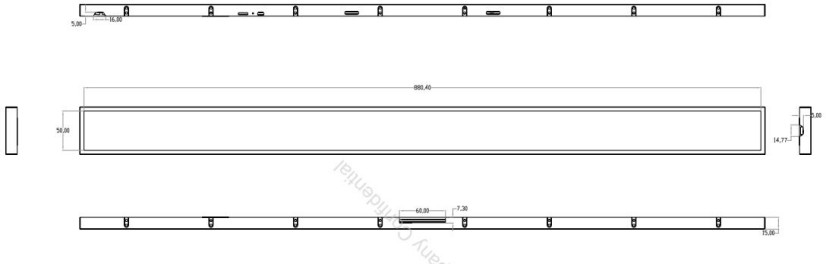 90cm Stretched LCD Display , Slim Bezel Long LCD Screen Wide View Angle