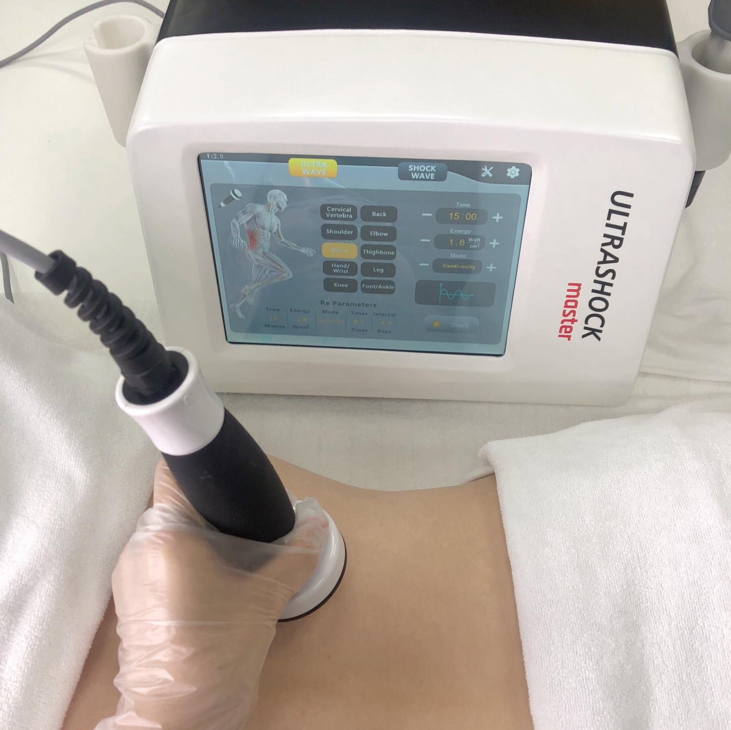 Portable 21Hz Shockwave Ultrasound Therapy Machine Chronic Inflammation