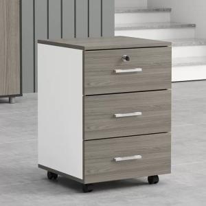 Wholesale Grey Office Wooden Filing Cabinets 3 Drawer Movable File Cabinet With Wheels from china suppliers