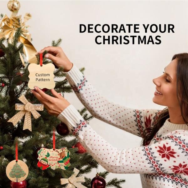 Customized Printing Sublimation Wooden Christmas Ornaments Decorations