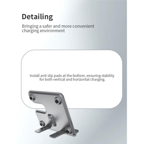 Aluminum Alloy Wireless Charging Pad for IPhone Samsung Overcharge Protection 15W Output