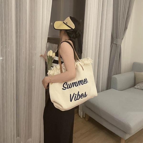 Versatile And Practical Multifunctional Zipper Handbag, Foldable Beach Bag, Creative New Cartoon Print Shoulder Bag