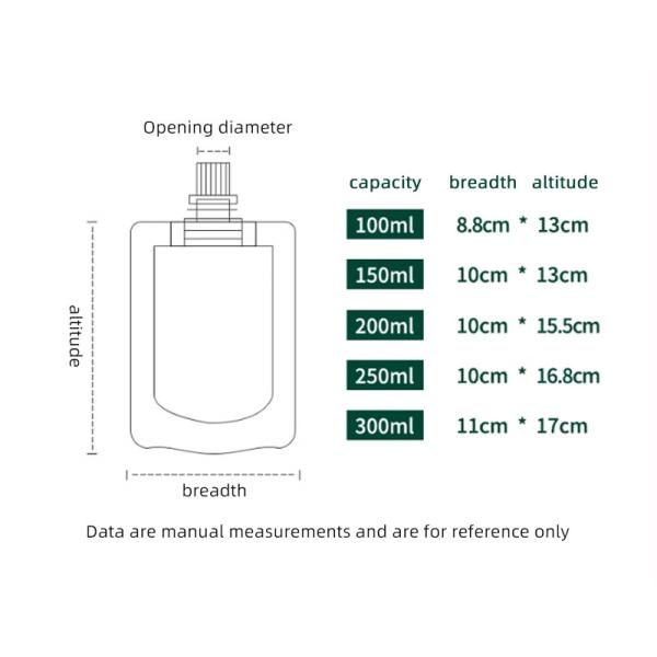 200ml 250ml Food Grade Standing Custom Spout Pouch Bag With Leak Proof Technology