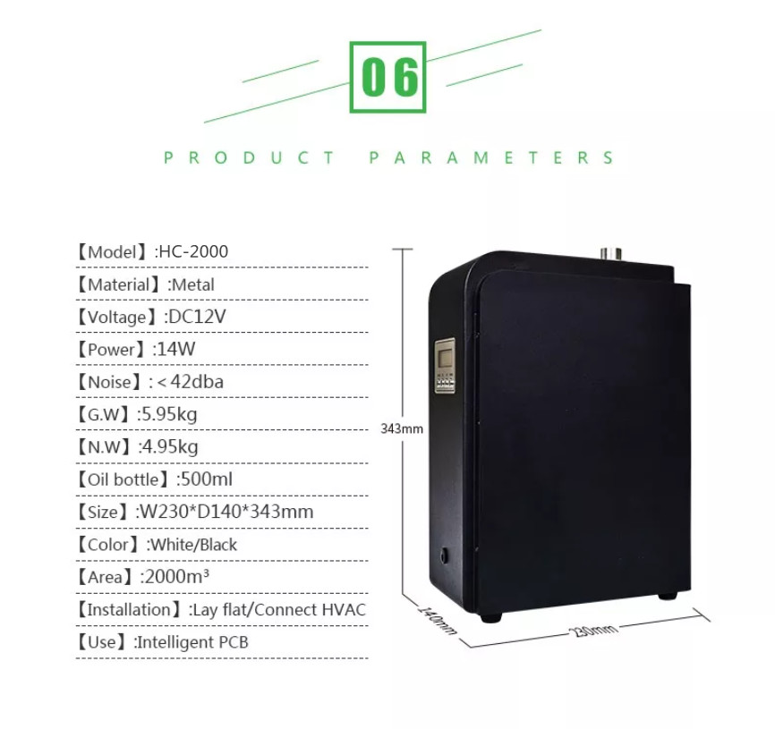 500ml Fragrant Essential Oil Diffusers 2000 Cubic Meters Coverage Area Aroma Diffusers With Timer