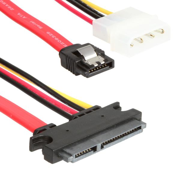 ROHS SATA III Data Wire Harness Cable SATA 7+15Pin 22Pin To SATA 7Pin+4Pin