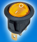 ABS Button Round Rocker Switch Green / Yellow / Red Neon 16A 250VAC