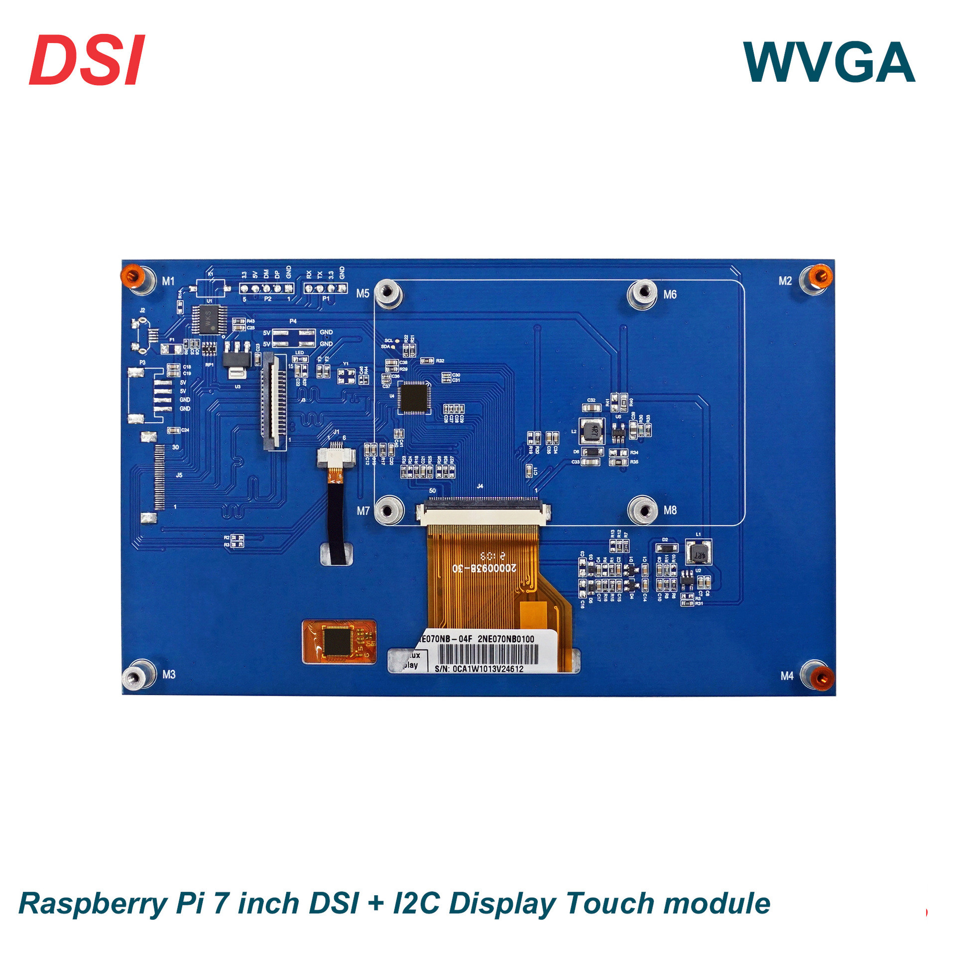 7 Inch TFT Display Module, With PCBA And Touch Panel,800X480 Resolution, 15 PINS DSI Interface,350c/D