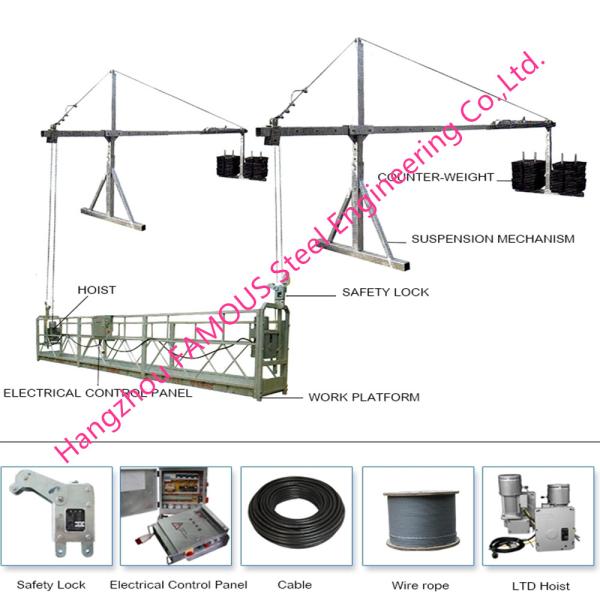 90 Degree Hoist Working Platform Round Design Modular Cradle With Anti Slip Checkered Plate
