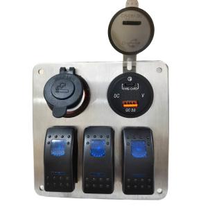 China SS 3 Gang 24V 12V Universal Rocker Switch Panel on sale