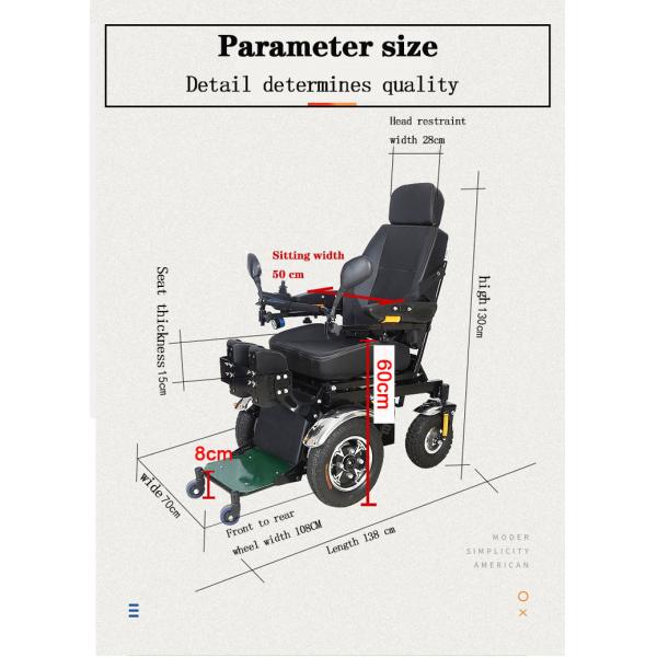Adjustable Medical Transport Wheelchair Foldable Electric Lightweight Wheelchair 101kg