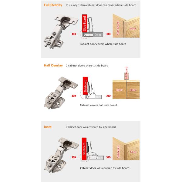 Polished Iron Locking Hidden Kitchen Cabinet Door Hinges Vertical Opening