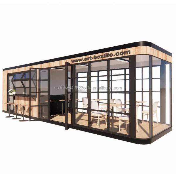 Steel Frame Galvanized Steel Bending 180g Modern Design 20ft 40ft Prefab Container House for Mobile Coffee Shops Restaurants