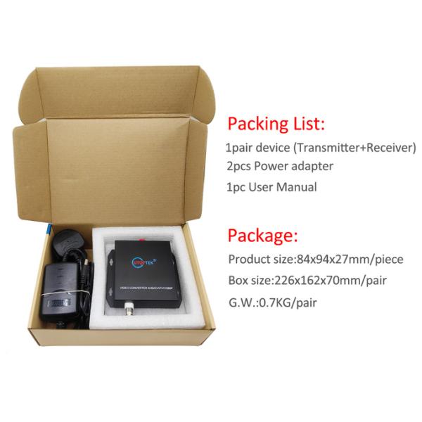 1ch Coaxial video+1Rs485 data to Fiber FC/SC/ST 20km HD-CVI/AHD/TVI 1080P Coaxial Fiber Video Converter