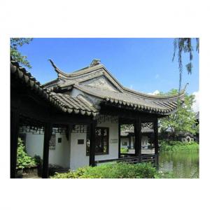 China Wooden Gazebo Chinese Clay Roof Tiles Matt Unglazed Asian Gray on sale