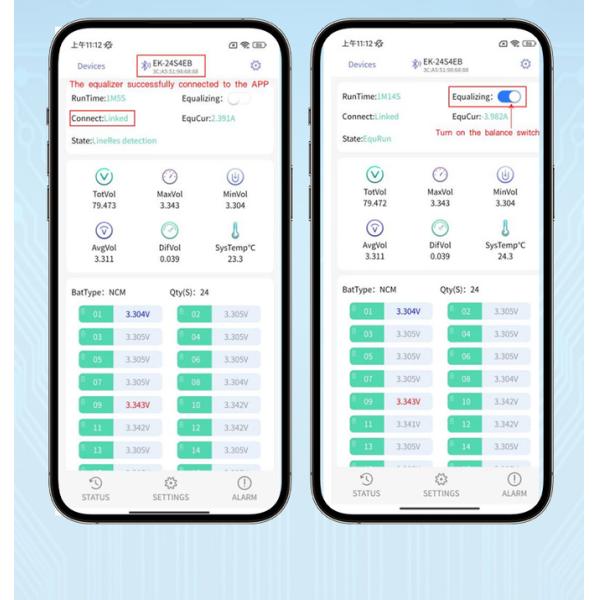 Enerkey Li-ion Batteries Smart Active Balancer 1A-4A Adjustable 2S-24S Active Equalizer Balancer Lifepo4