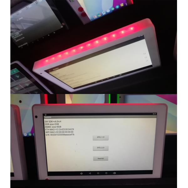 Employee Attendance POE Android 6.0 Wall Mounting Tablet With NFC Reader LED Light Bar