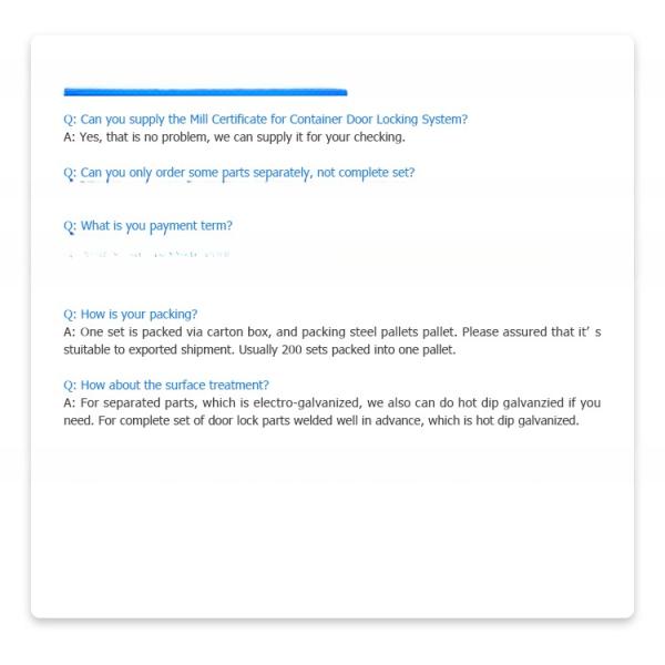 High Security Shipping Containers Door lock set Silver Forged or Flat Handle with ISO Spare Parts and Accessories