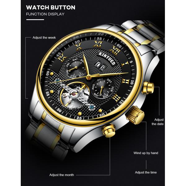 Brand KINYUED watch Complete automatic calendar automatic mechanical watch for men